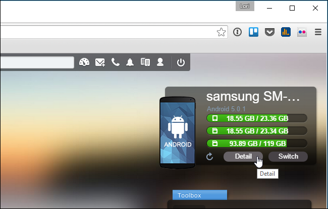 Просмотр подробностей устройства в AirDroid