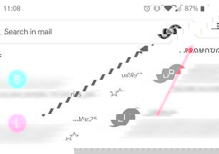 Иконка профиля в приложении Gmail на Android