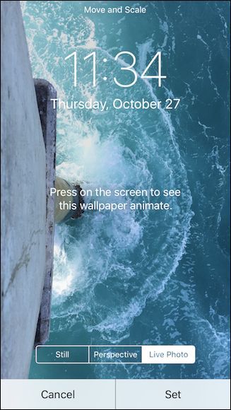 Подтверждение установки живых обоев
