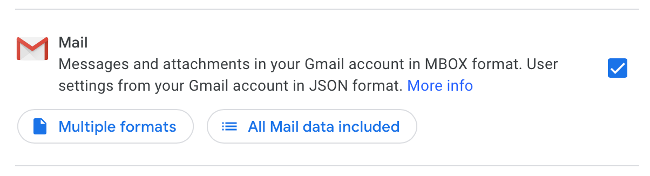 Скачивание архива Gmail в формате MBOX через Google Takeout