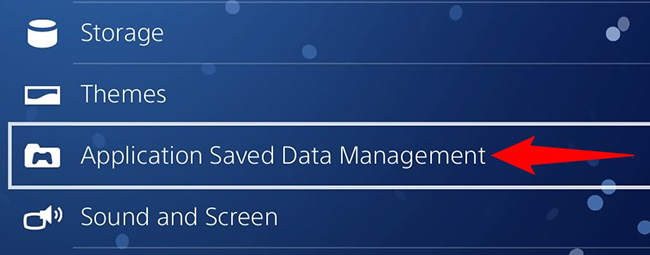 Откройте управление сохранёнными данными приложений