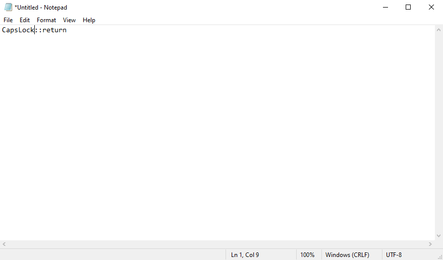 Скрипт AutoHotkey в Блокноте