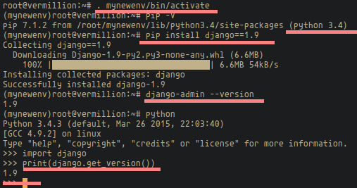 Django установлен в virtualenv