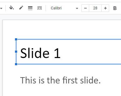 Изменённый шрифт в примере слайда.