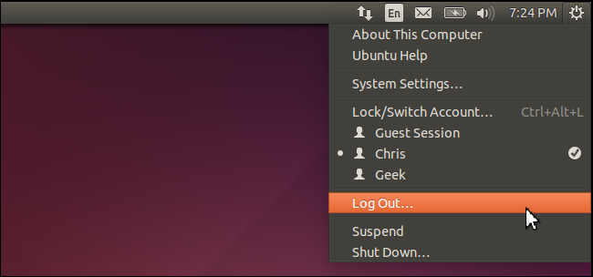 Выйдите из Ubuntu 14.04 чтобы выбрать среду