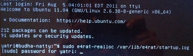 Запуск e4rat-realloc для перемещения файлов