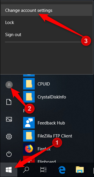 Окно параметров учётной записи в Windows с кнопками смены фото и камеры