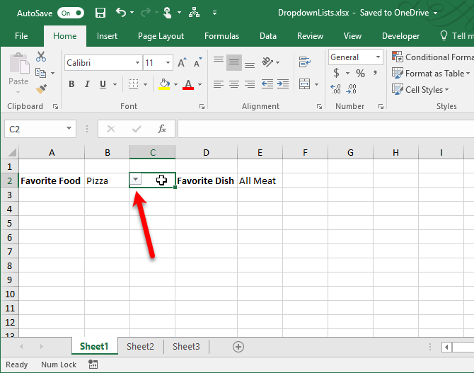 create dropdown list in excel