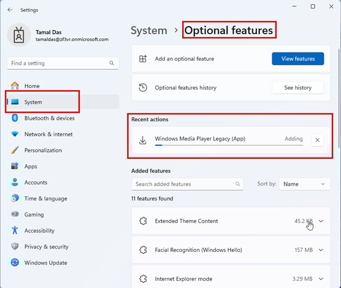 Процесс установки компонента