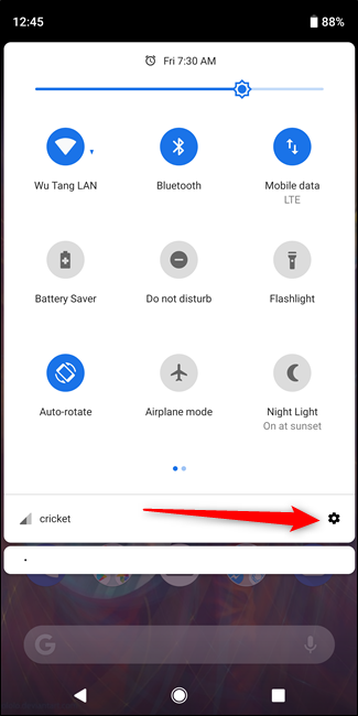Экран «Приложения и уведомления» в настройках Android