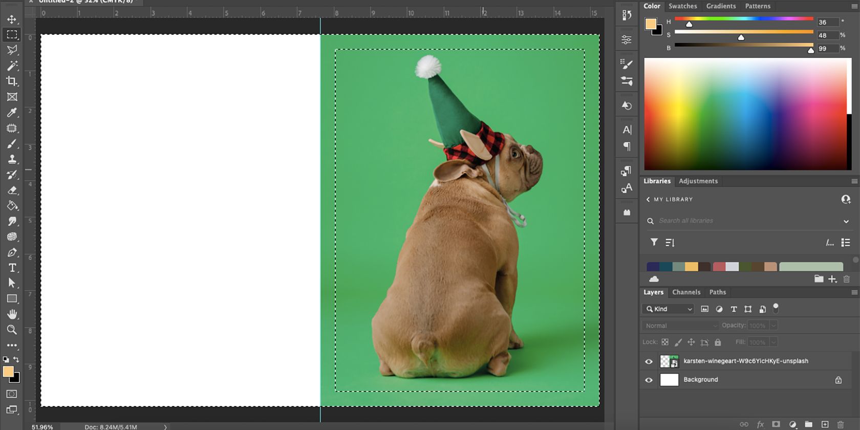 Inversed selection in Photoshop.