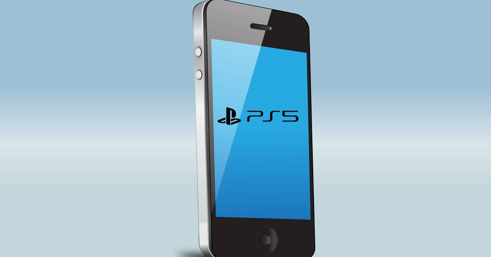 Телефон с логотипом PlayStation 5 на экране