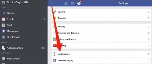 Отключить уведомления Facebook — дни рождения и др.