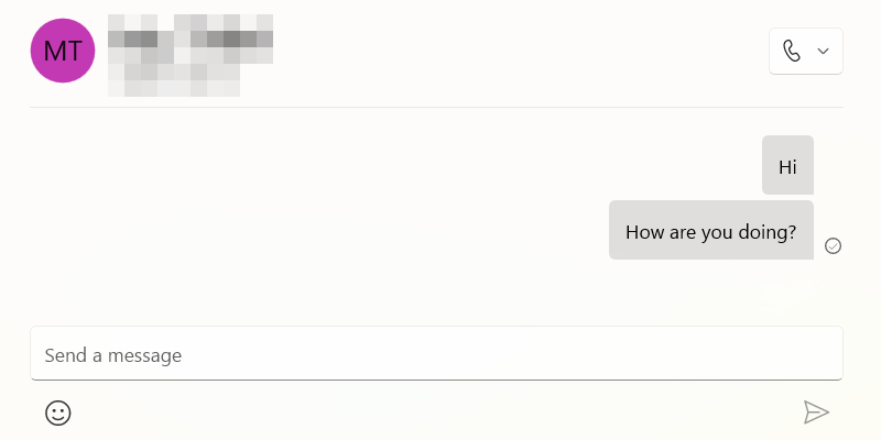 Отправка сообщения в Phone Link на Windows.