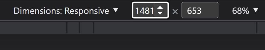 Выбор адаптивного режима и поля для ввода ширины и высоты