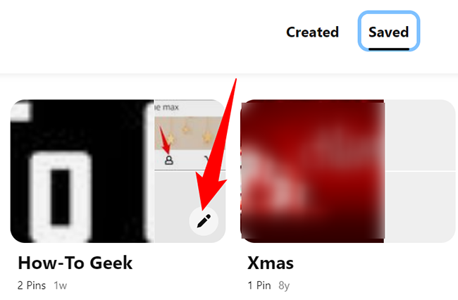 Наведите курсор на нужную доску и нажмите значок карандаша внизу справа.