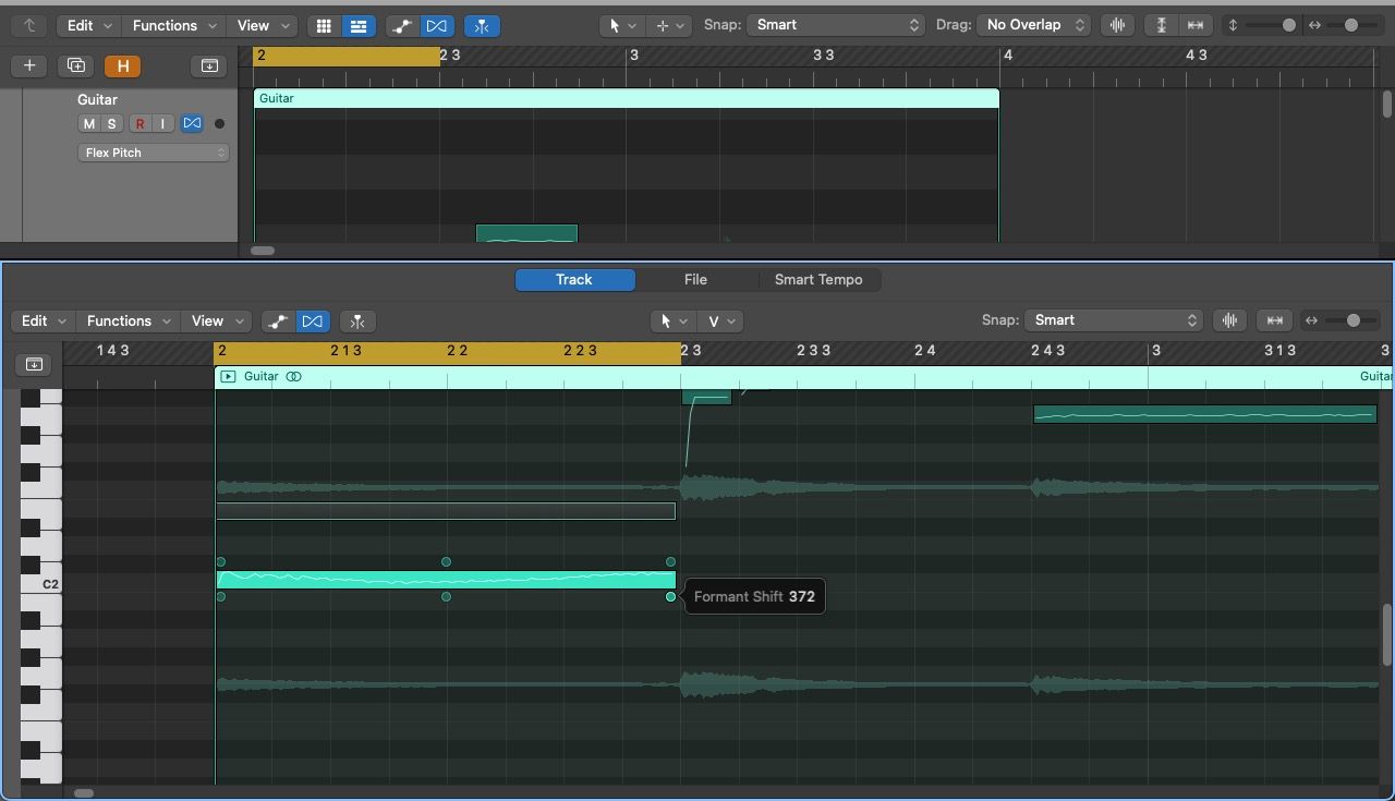 Формант Shift в Flex Pitch внутри Logic Pro X