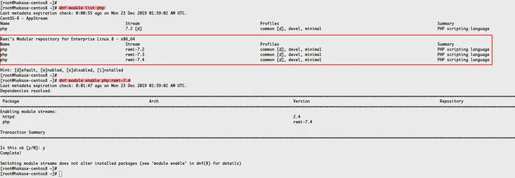 Добавление репозитория Remi в CentOS 8