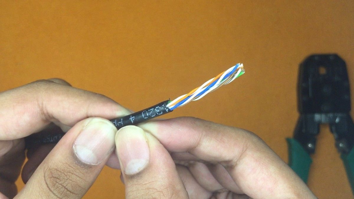 Trimmed Ethernet cable