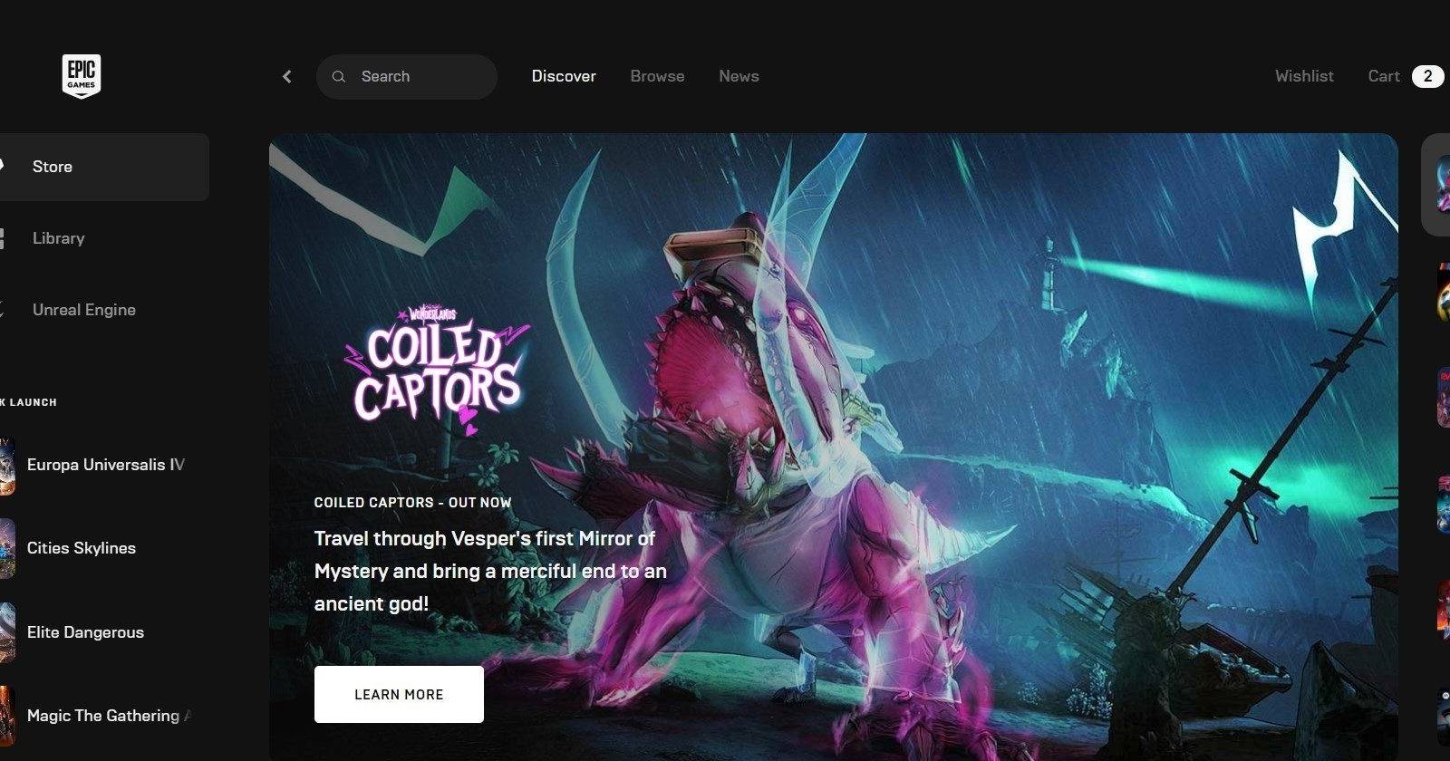 Иконка Epic Games Launcher с интерфейсом библиотеки
