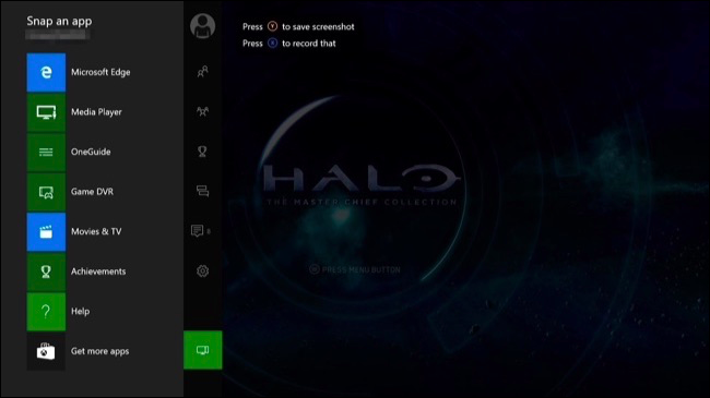 Боковое меню с вариантами закрепления приложений