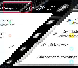 Установка статуса в Google Chat в Gmail