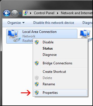 Свойства сетевого адаптера в Windows