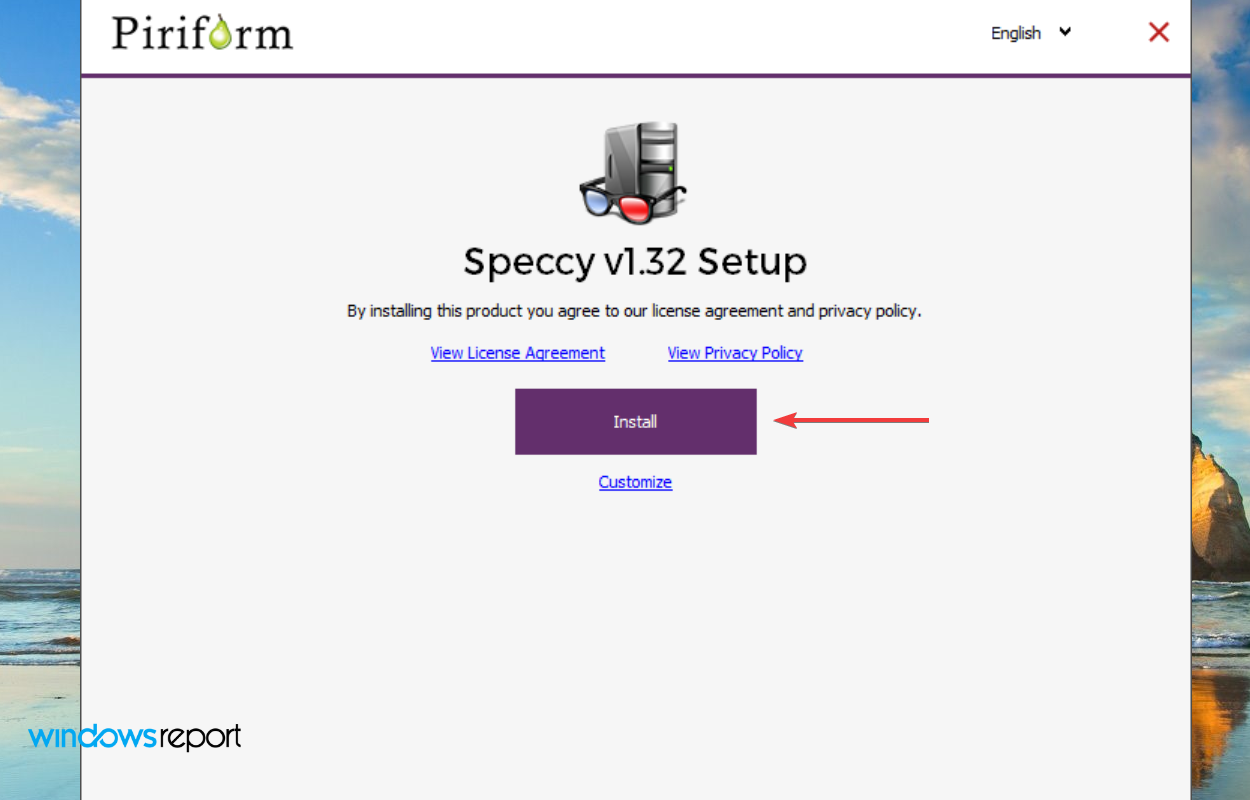 Установка Speccy
