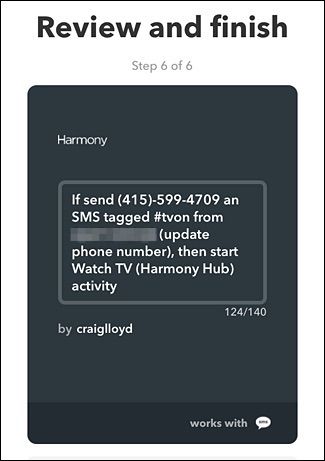 IFTTT — Настройка имени апплета и номера телефона
