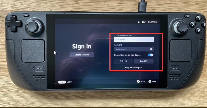 Окно входа в Steam — форма авторизации на экране