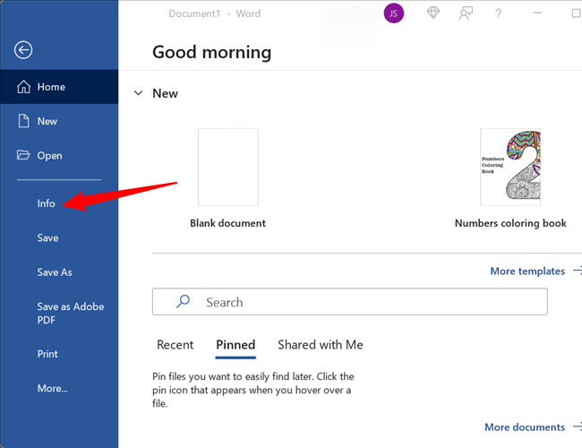 Нажмите вкладку «Сведения» в боковой панели.