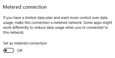 настройка лимитного подключения в Windows 10