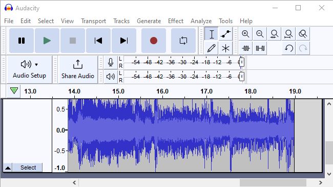 Audacity записывает аудиопоток