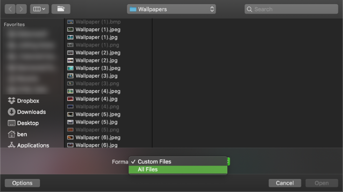 Изменение типа файлов при загрузке на Mac