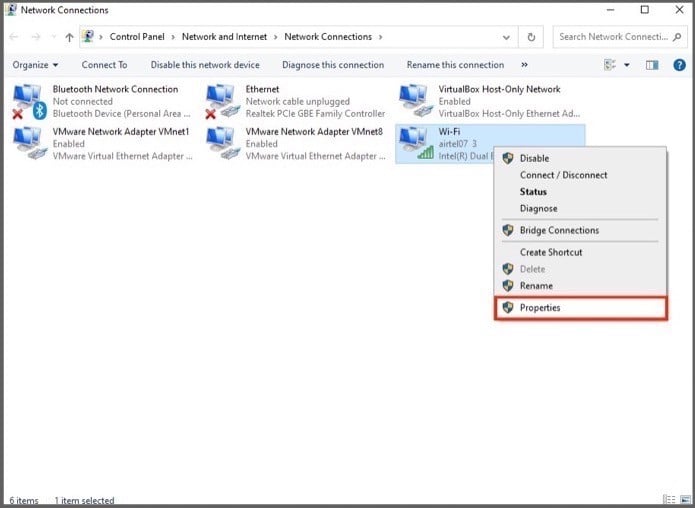 Снимок: сетевые адаптеры Windows