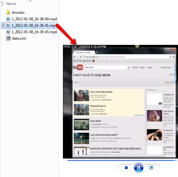 Кадр из записанного видео: действия пользователя в браузере
