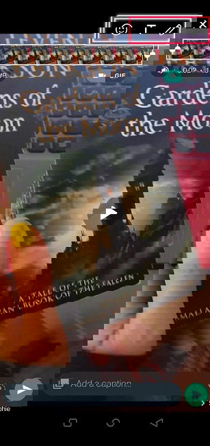 Опции редактирования клипа в WhatsApp