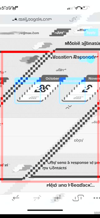 Gmail Mobile Vacation Responder 1