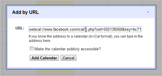Добавление URL в Google Календарь