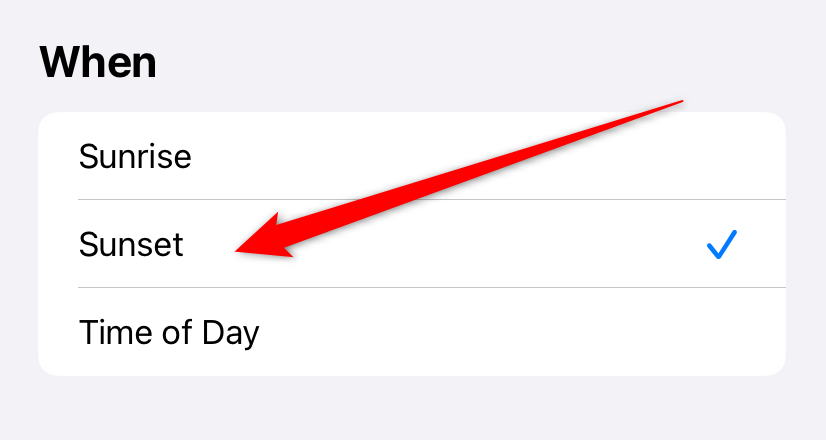 Экран подтверждения времени для автоматизации в приложении «Команды».