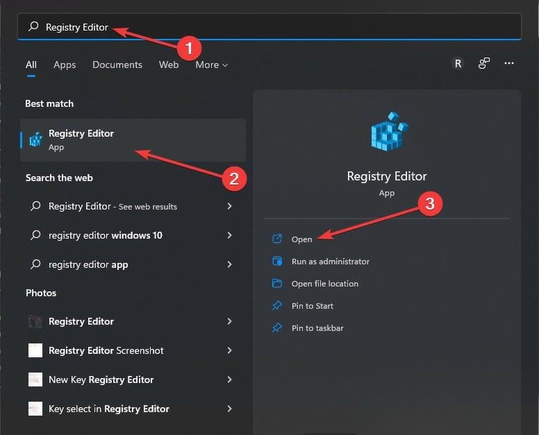 Создание ключа в реестре