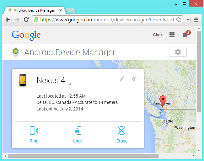 Схема отслеживания потерянного Android-устройства