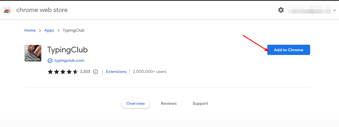 Кнопка «Добавить в Chrome» в магазине расширений Chrome