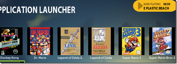 Пример списка ROM и ярлыков в Launcher