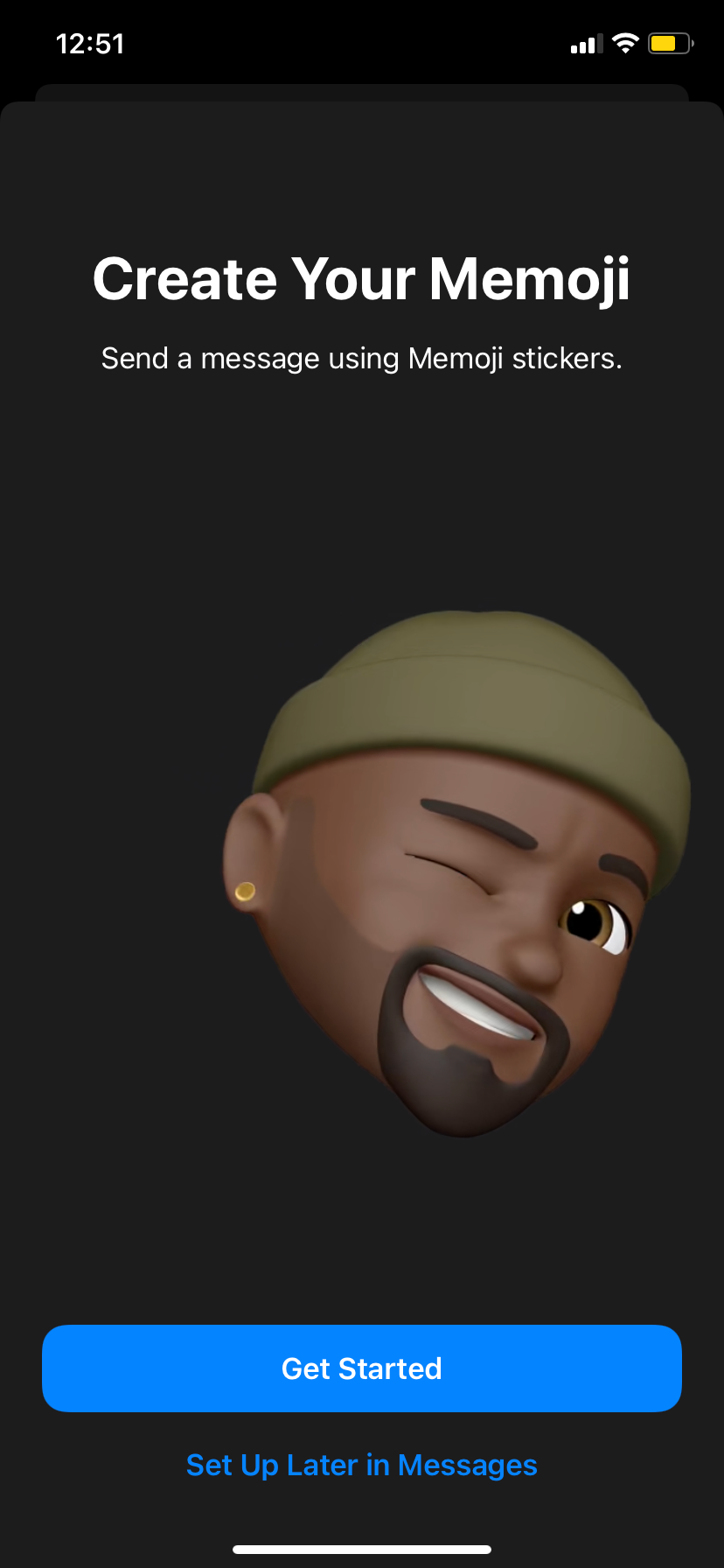 Экран подсказки для создания Memoji