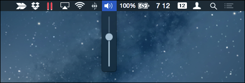 Скриншот меню громкости в строке меню macOS