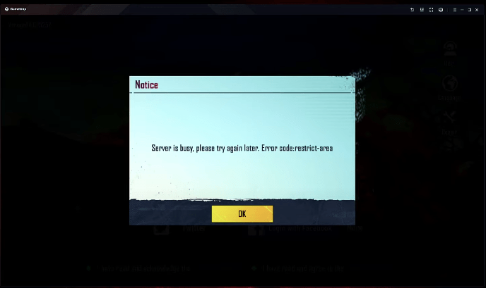 Ошибка restrict-area в Gameloop при запуске BGMI