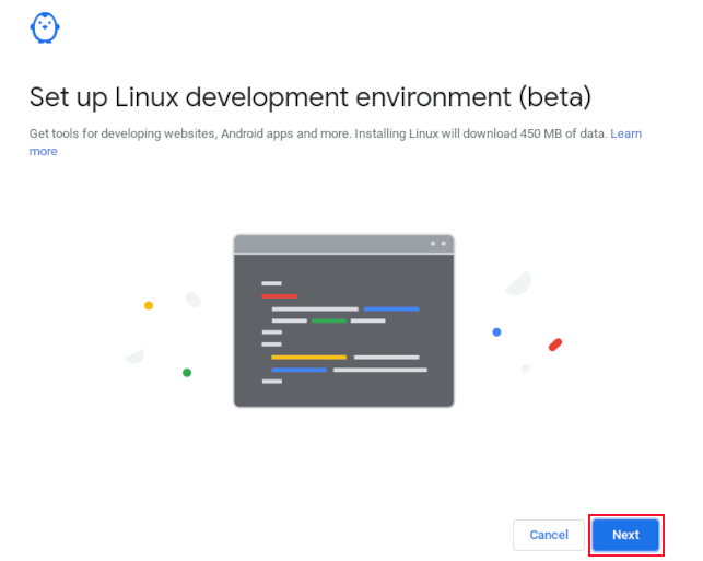 Окно уведомления о загрузке Linux при установке