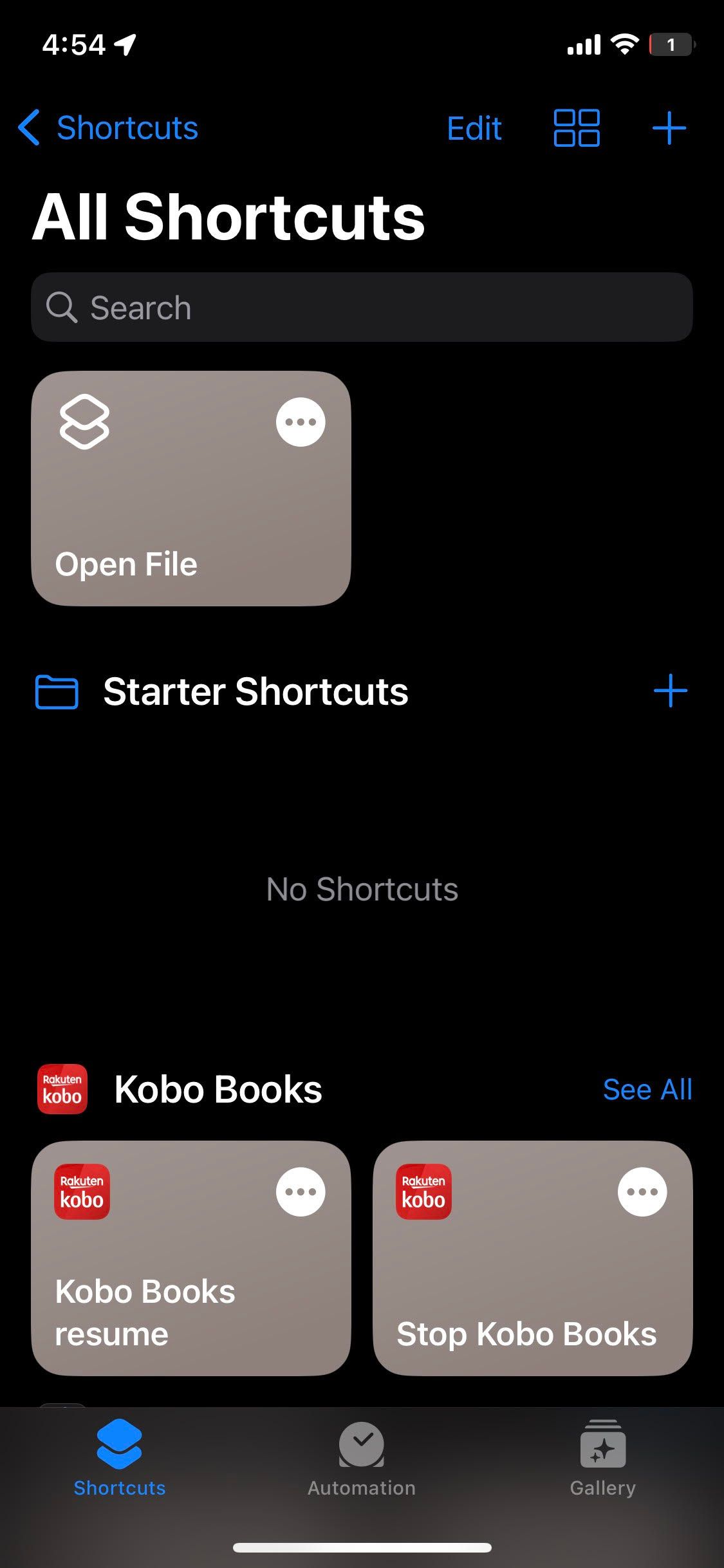 Экран Все команды на iPhone