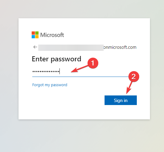 Ввод пароля — страница входа в Microsoft